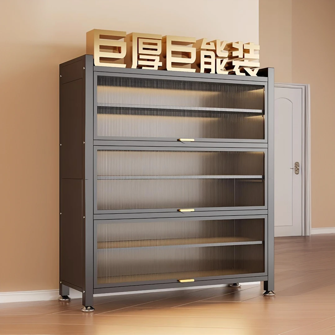 钢制鞋柜家用门口防潮2025新款多层落地防尘鞋架入户玄关储物鞋柜