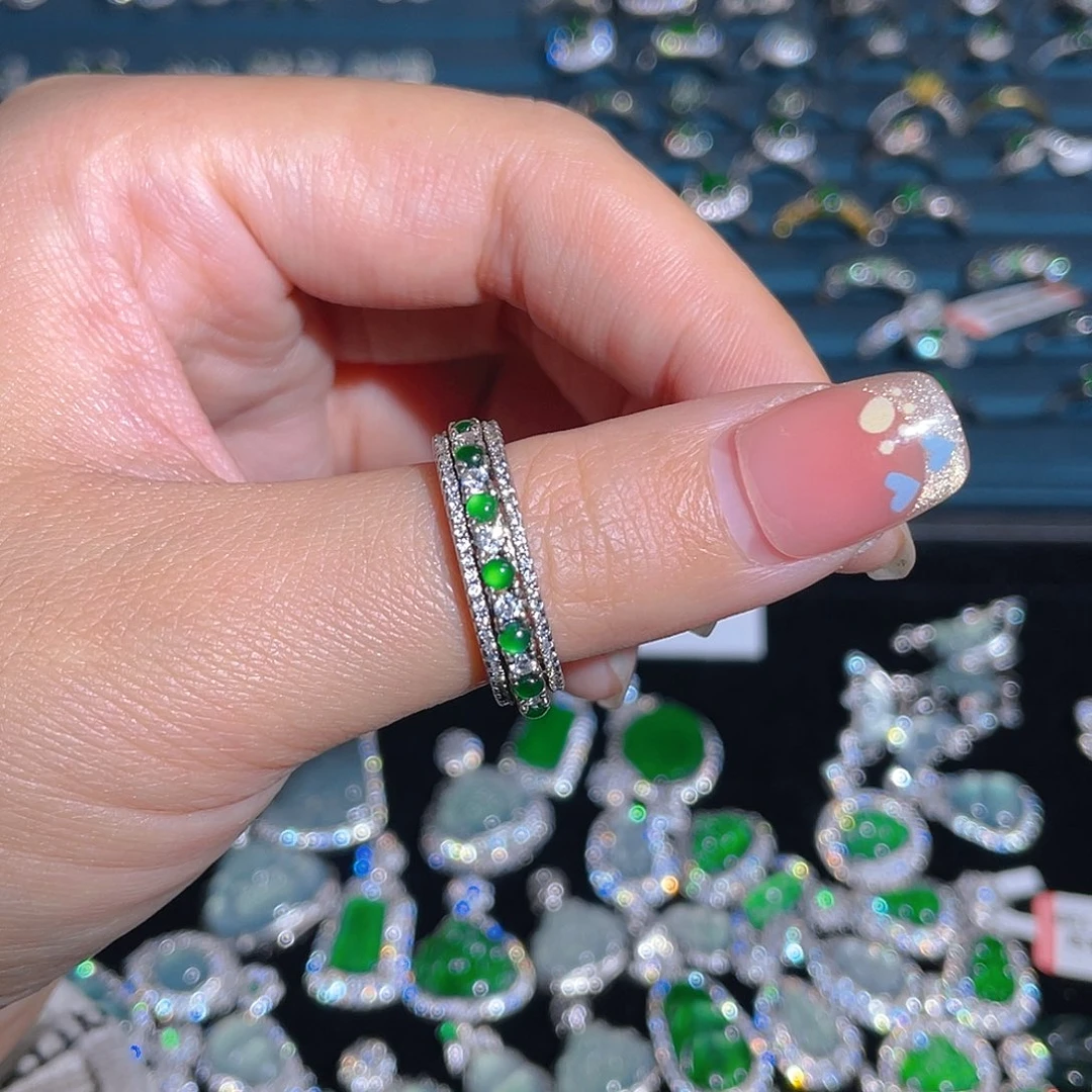 银S925镶嵌戒指翡翠