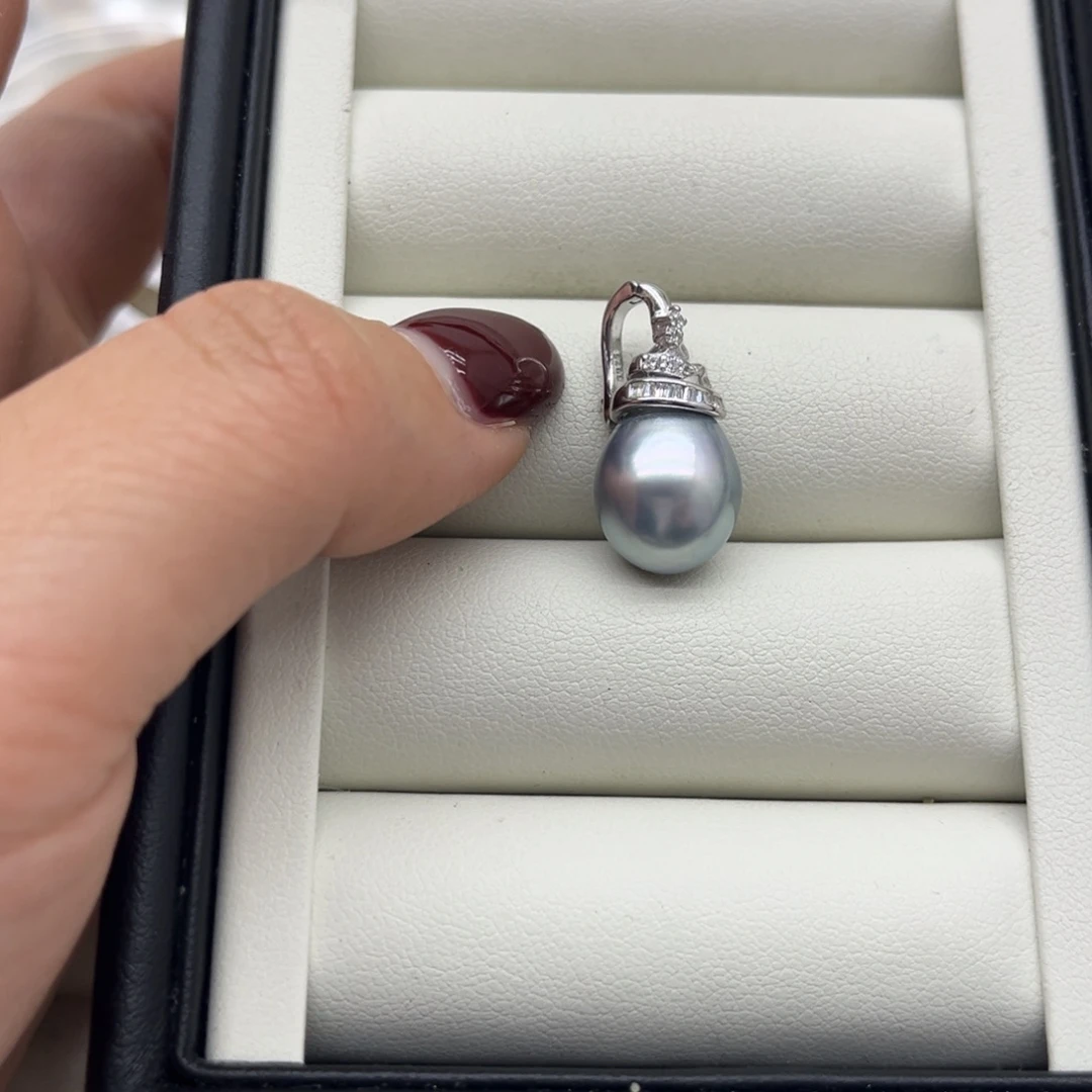 海水珍珠银S925镶嵌吊坠(不含链)