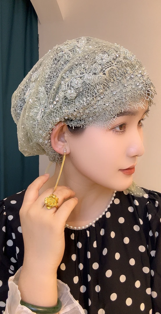 高端睫毛款丝带帽