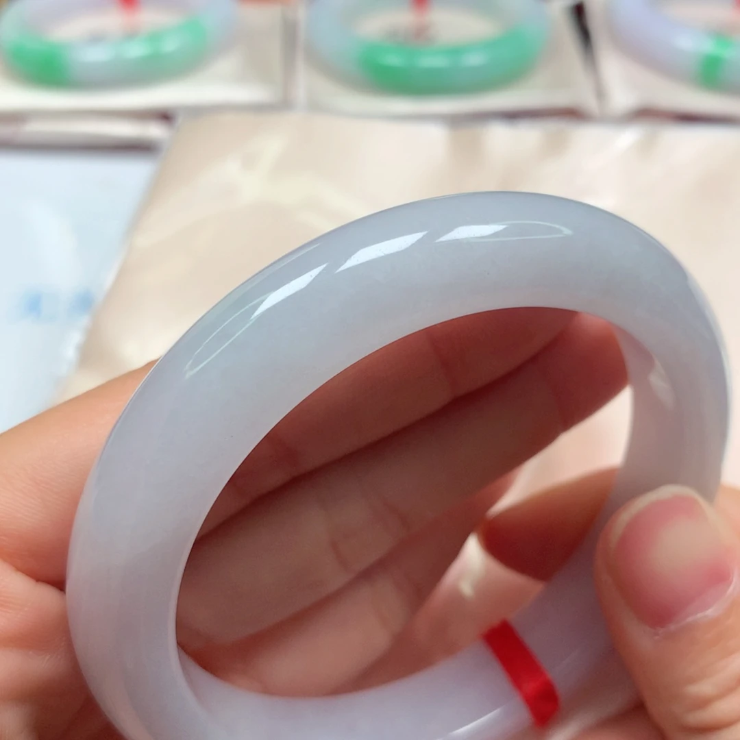 翡翠未镶嵌手镯冰润细腻白月光5758