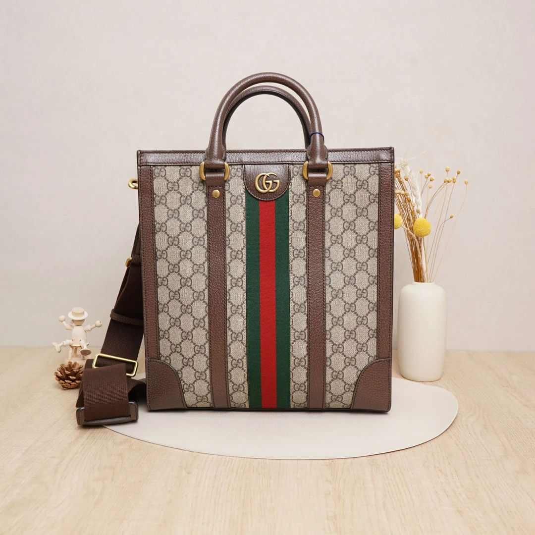 95新 GUCCI/古驰 Ophidia托特内购款中号老花/肩带/尘袋/DS024101