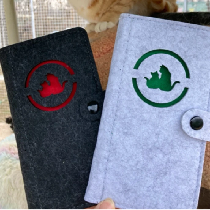 喵星救援定制毛毡钱包手机包