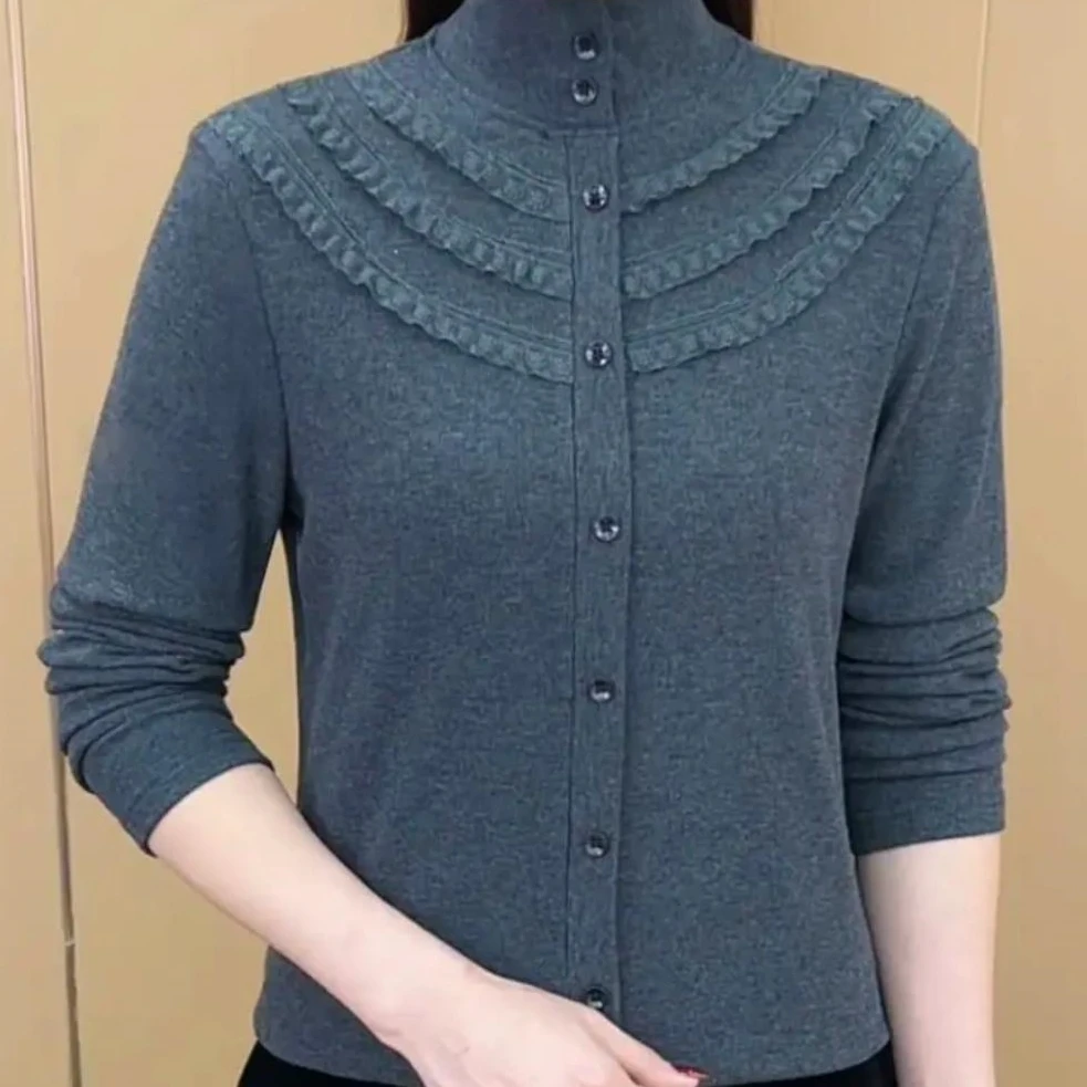 女长袖内搭上衣德绒保暖打底衫秋季时尚百搭纯色春秋