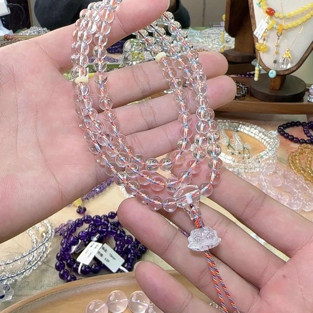 珍***等未镶嵌手链水晶白水晶108