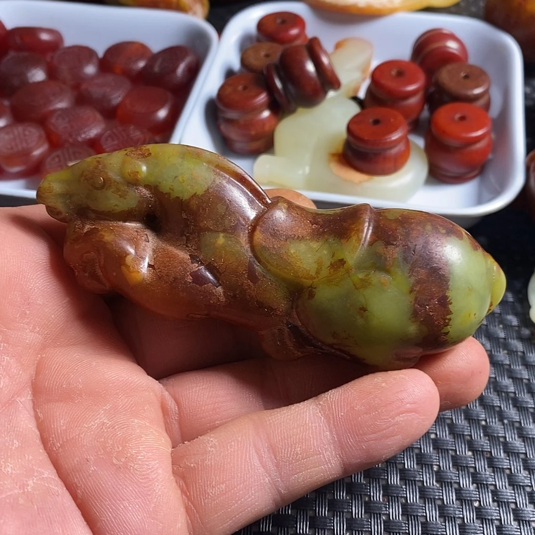 蛇纹石玉合金颈饰
