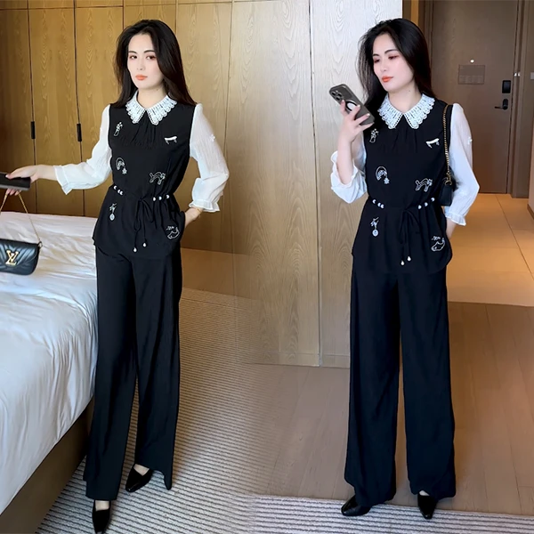 【季颜品牌】新款休闲时尚穿搭气质洋气收腰显瘦不挑人长袖套装