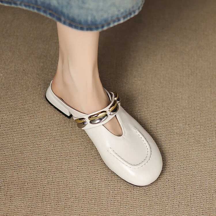 法式复古包头凉拖鞋女夏季新款外穿时尚懒人半拖鞋低跟软底穆勒鞋