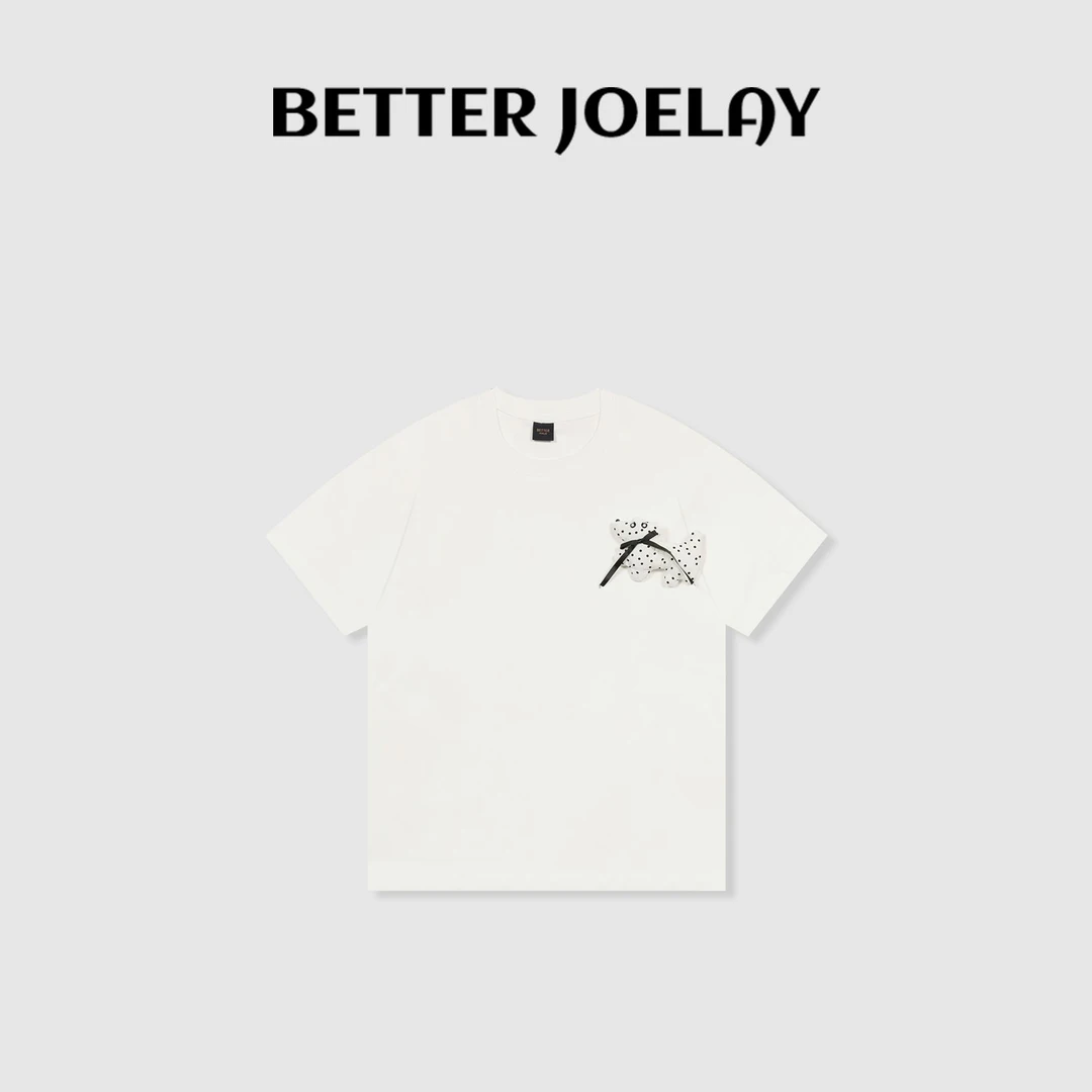 BETTER JOELAY -【有只小狗】百搭微宽松中版短袖T恤KH1760