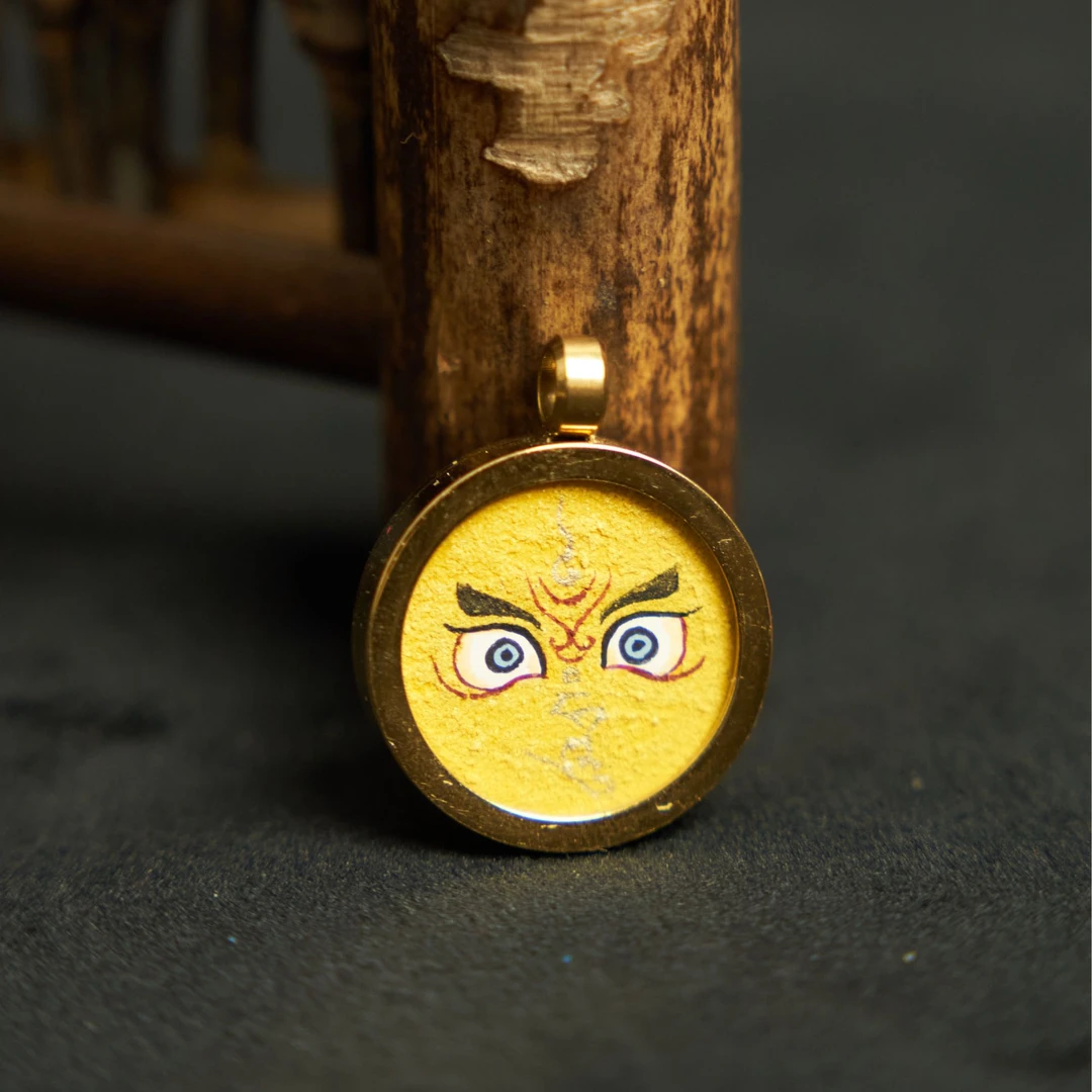 青海热贡纯手绘唐卡五路财眼睛