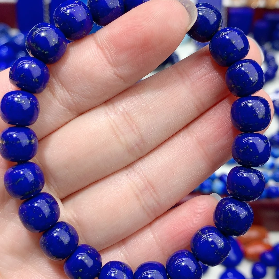 青金石未镶嵌9m老型手链洒金