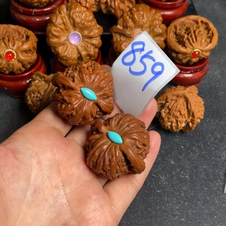 把件文玩核桃白狮子859
