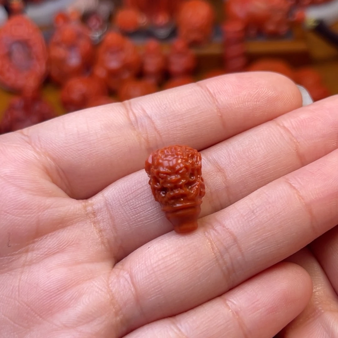 阿***！南红玛瑙未镶嵌川料瓦西12mm尺寸龙三通