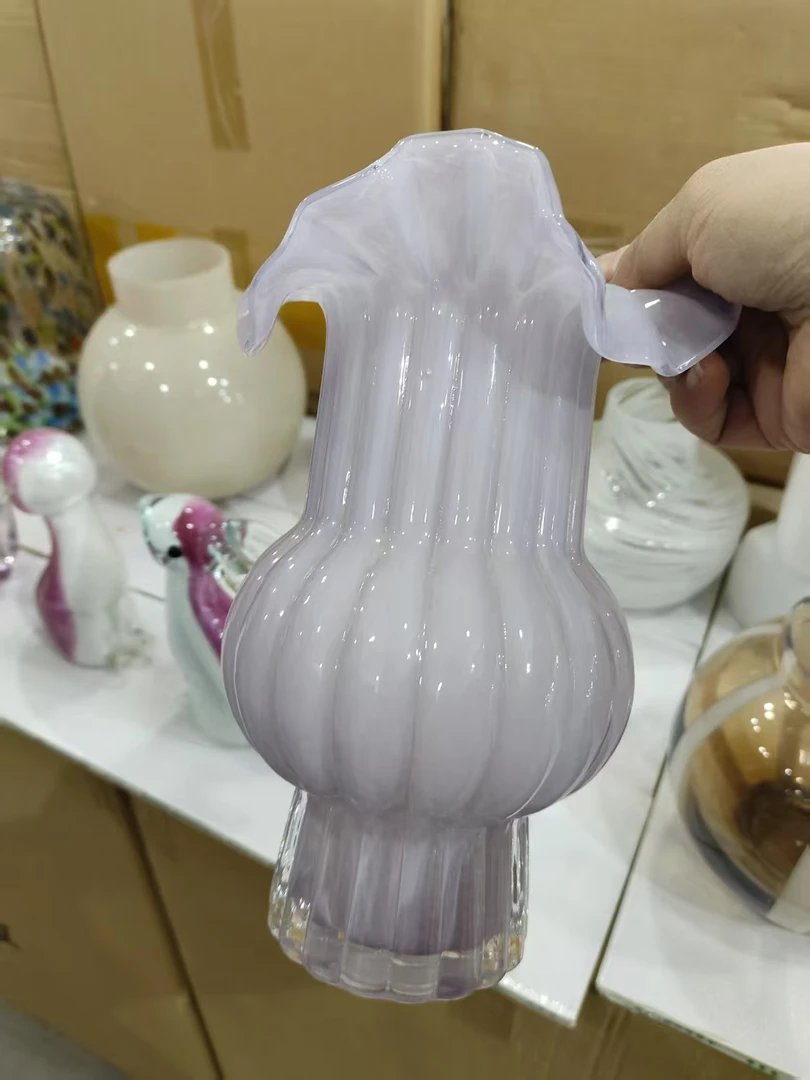 外贸孤品花瓶花器紫色折纸花瓶
