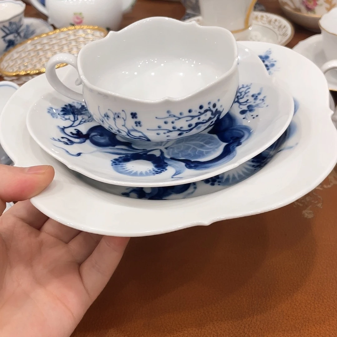 瓷片佳*中古二等水墨兰花