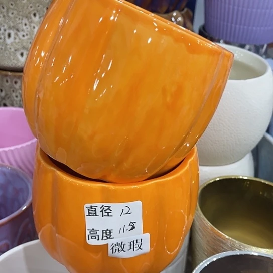 多肉绿植陶瓷花盆9.9包邮，有孔