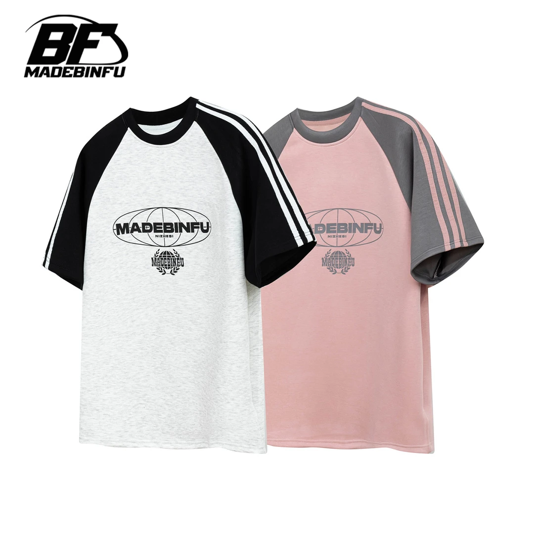 BINFU 国潮原创春夏新款男女同款插肩袖宽松男女同款男女短袖T恤