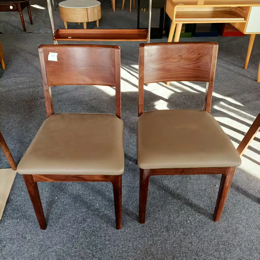 一拍两把样品瑕疵款北美黑胡桃软包面餐椅