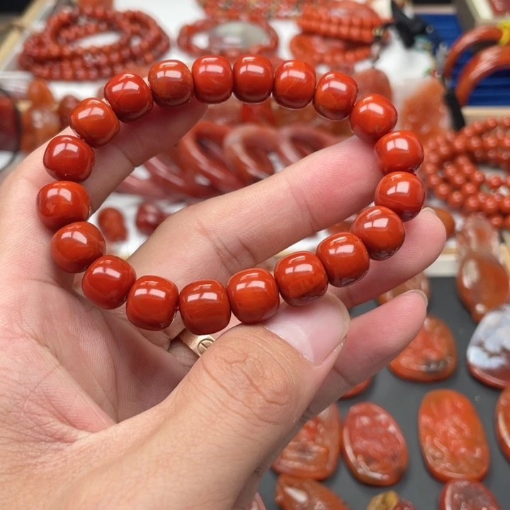 南红玛瑙未镶嵌手链