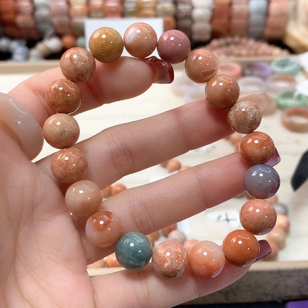 硅化珊瑚（珊瑚玉）手链未镶嵌自**在708