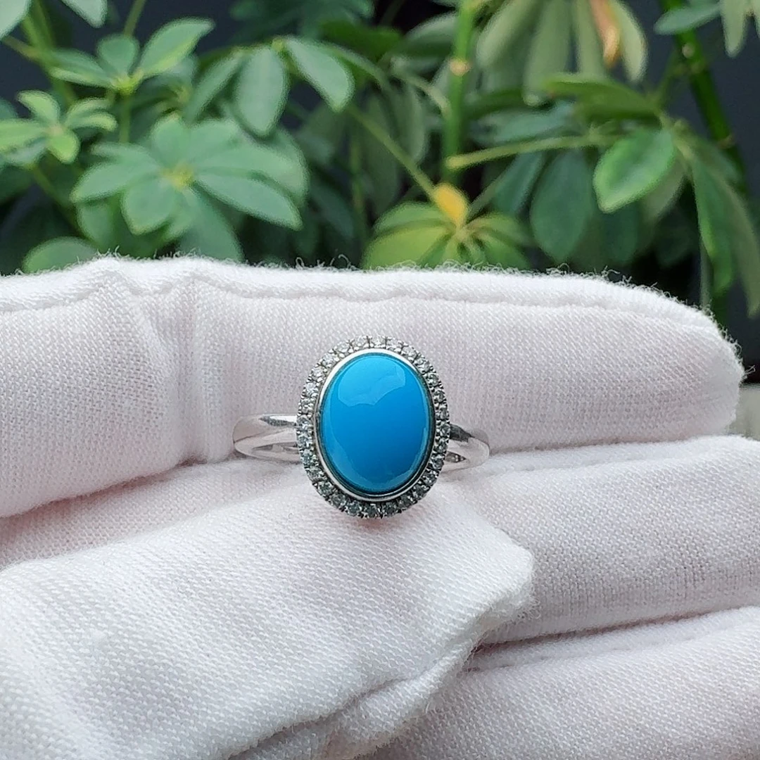 绿松石银S925镶嵌戒指戒指