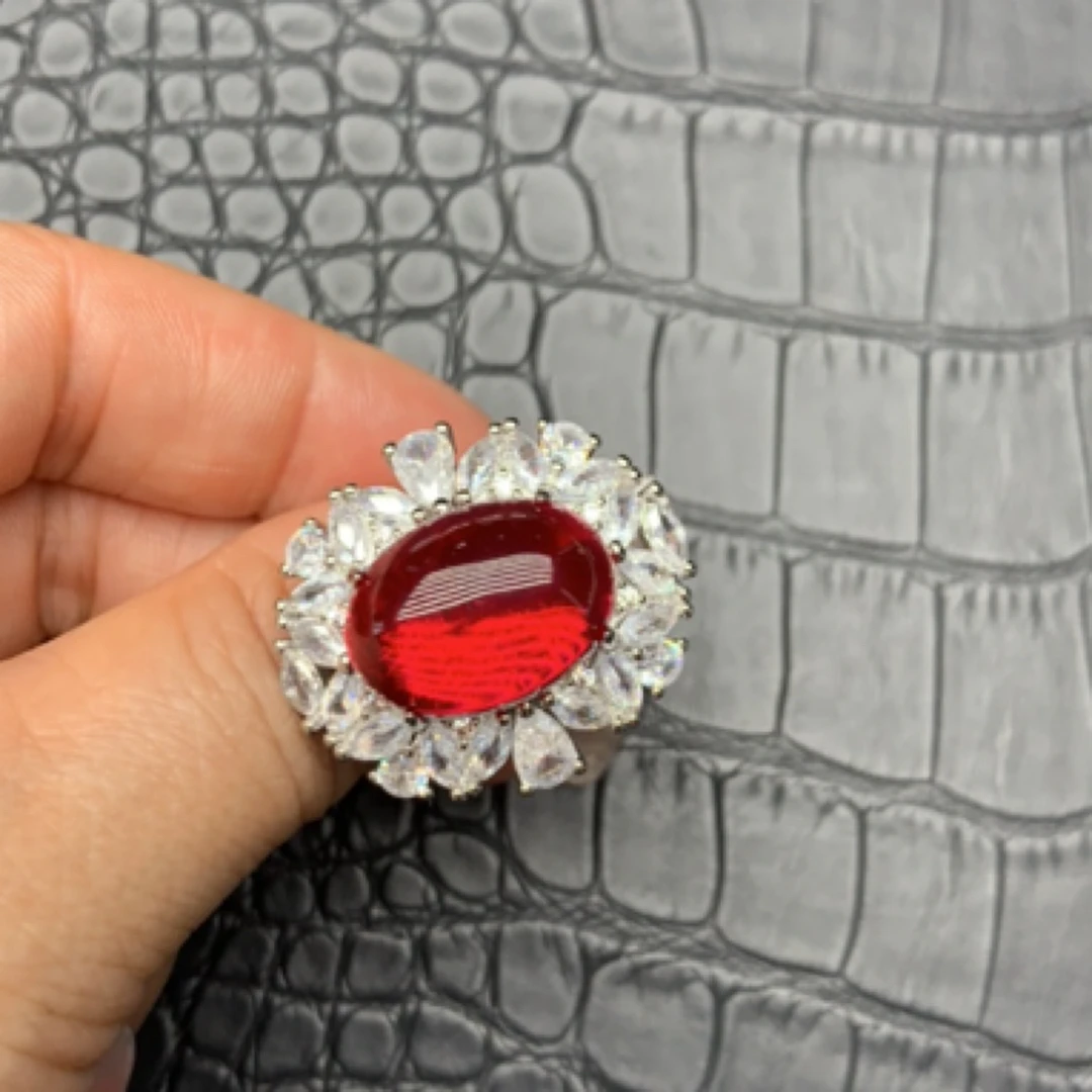 培育红宝石豪镶鸽血红戒指活口635