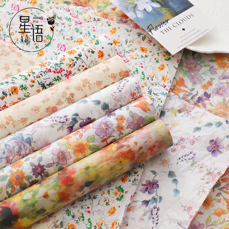 【星语】复古碎花系列雪梨纸鲜花包装纸印花内衬花束包花纸手工diy