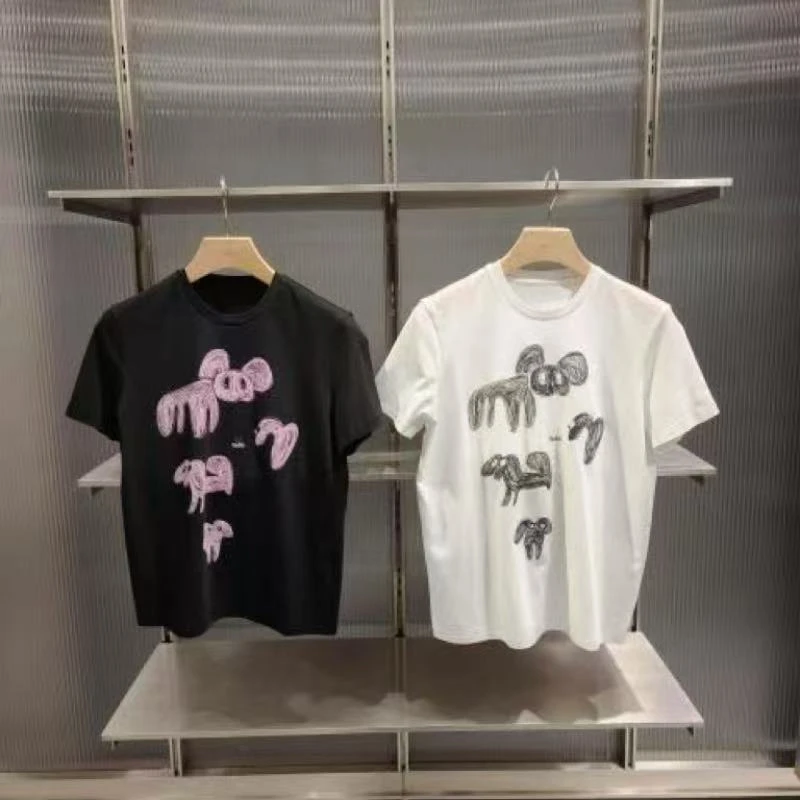 原单25秋新品修身T恤百搭休闲时尚夏季女动物图案短袖5P7115380