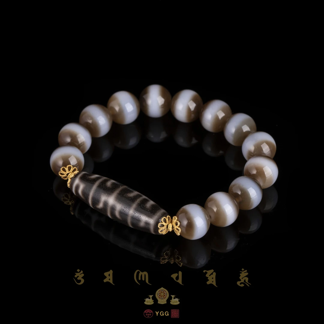 员格格MZTT13/18K金/无界F器/线玛瑙珠阵手串（多样性发）