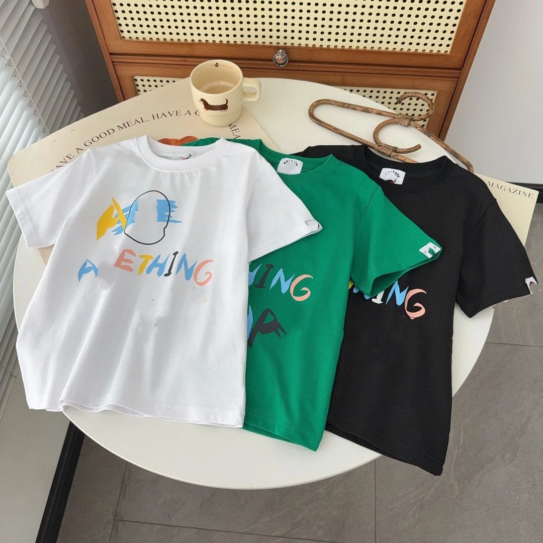 X005【彩色字母】时尚休闲百搭儿童短袖