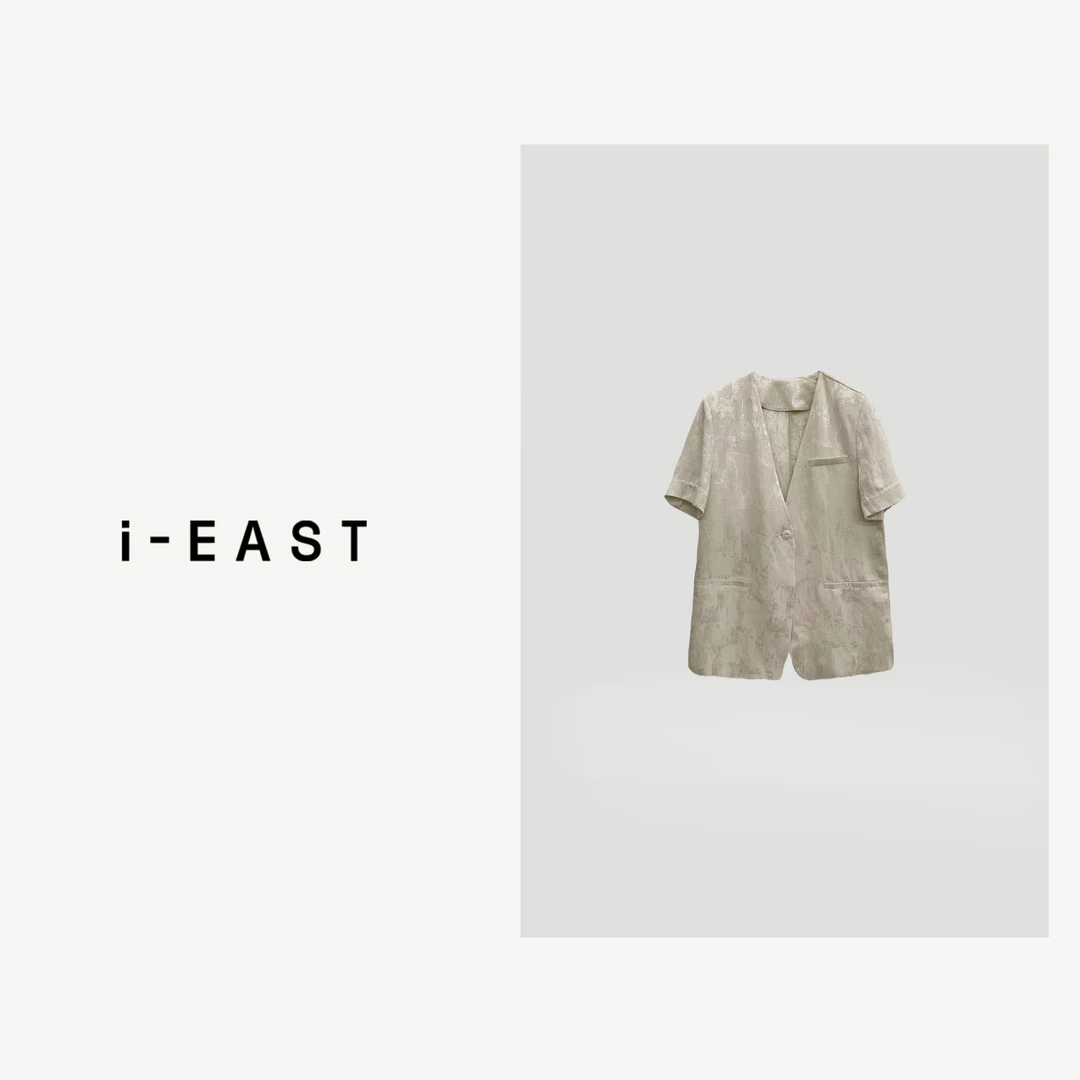 i-EAST 素月流天~ 设计款提花休闲时尚外套-4X T12340