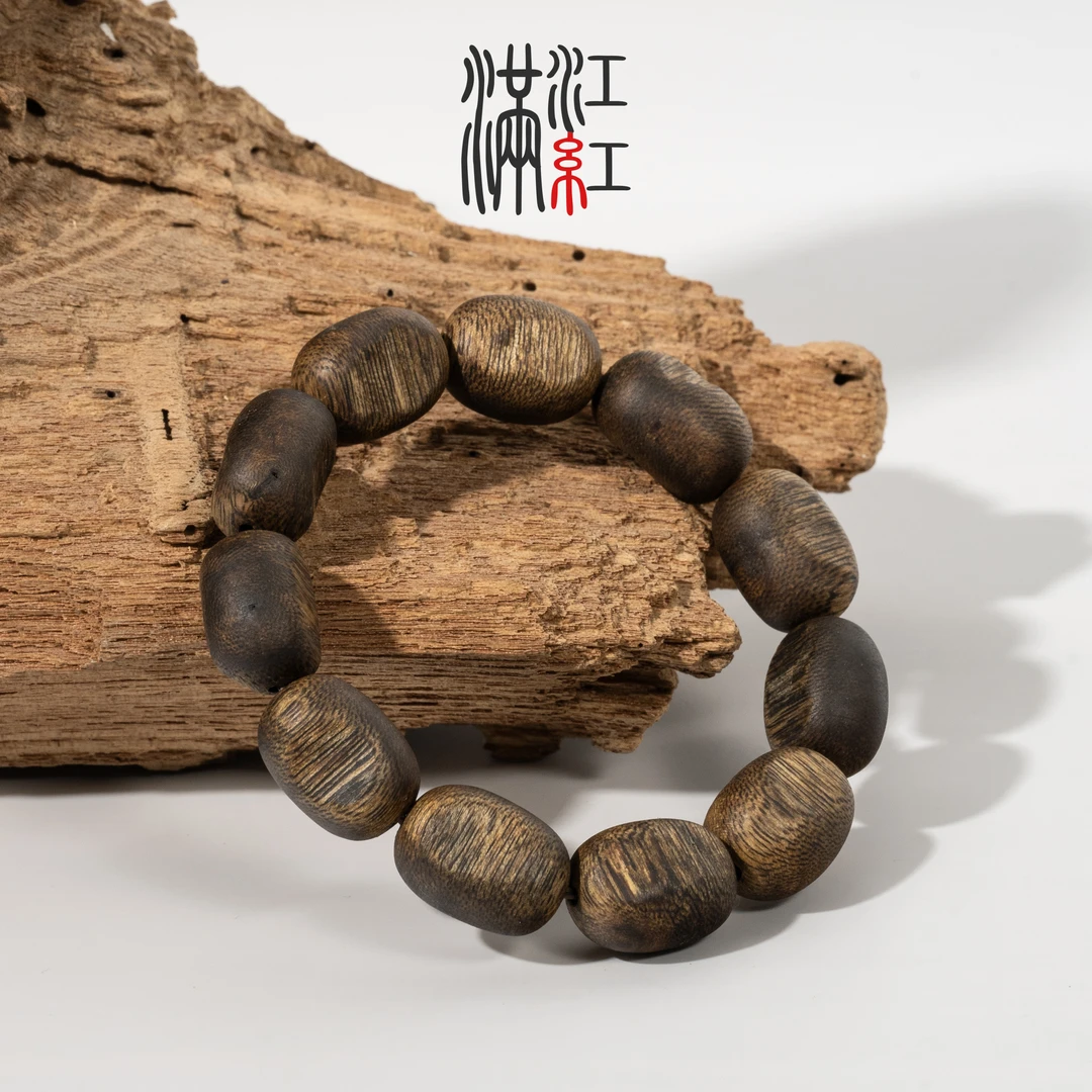 【老连同款】海南莺歌绿棋楠/尖峰岭大瘤疤单圈手串/12g沉水浮/MD60