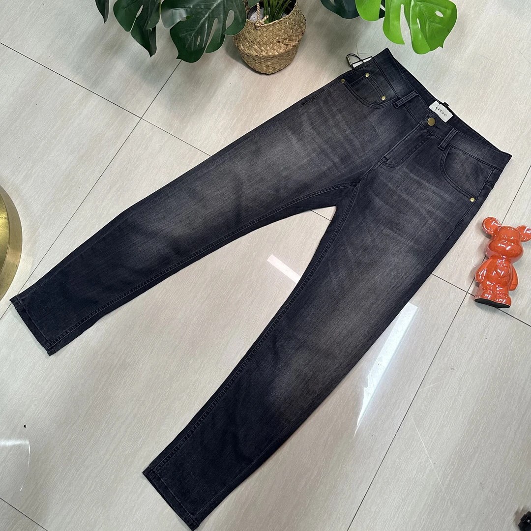 欧品夏季超薄舒适柔软修身微弹时尚潮流高端百搭牛仔裤 7101