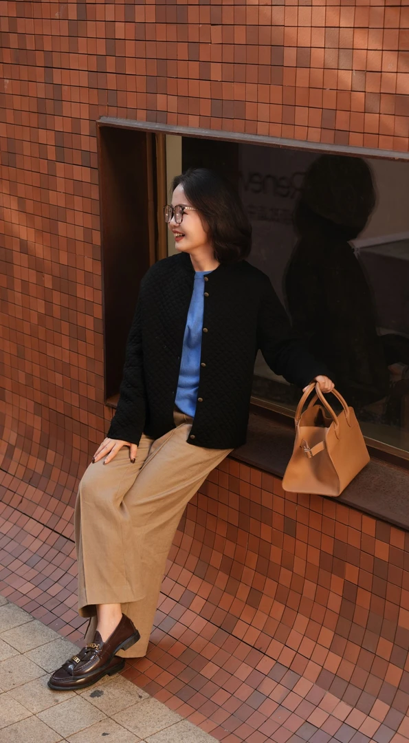 喵喵家 【LP专用面料供应】早秋轻奢时尚百搭气质休闲女小立领外套