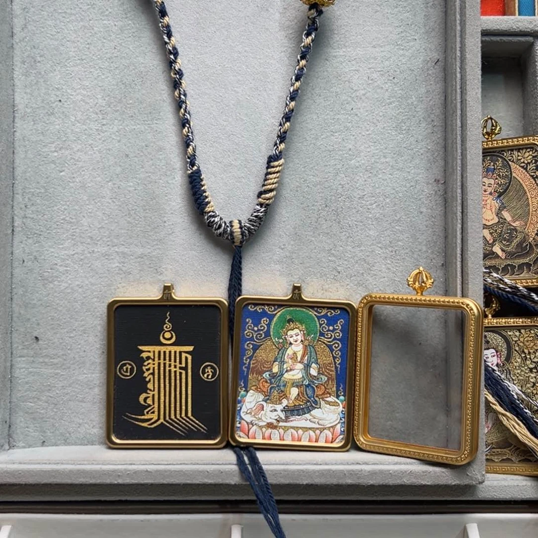 吊坠半**～双面铜壳五条普贤