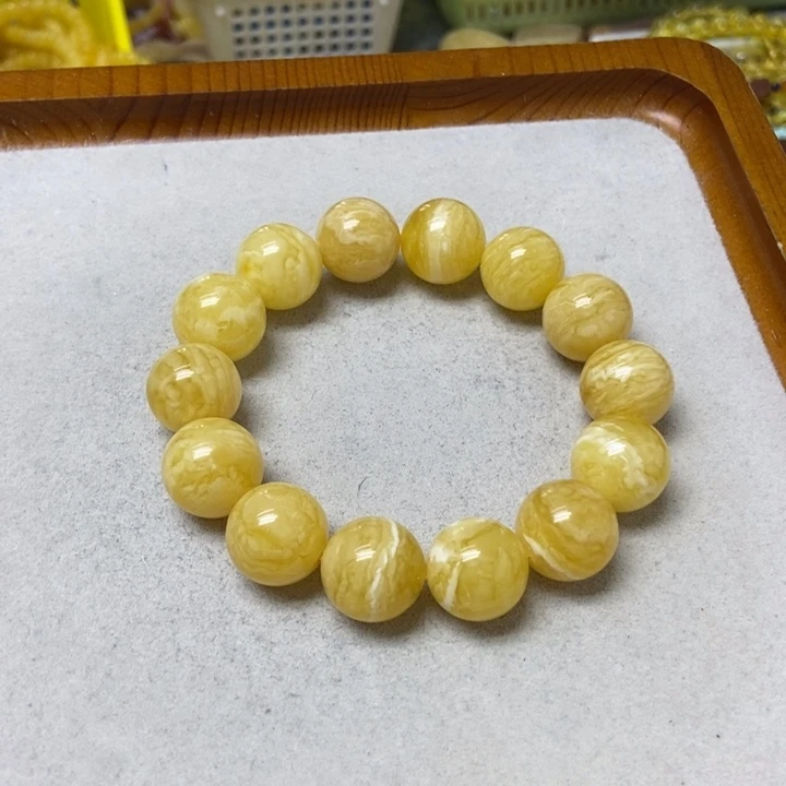 蜜蜡未镶嵌裸石手串
