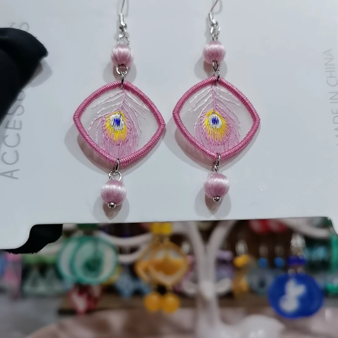 织绣苏绣耳环耳钉耳饰