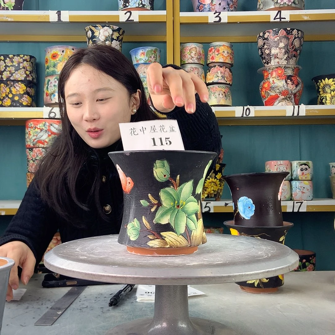 陶景德镇手工花盆115