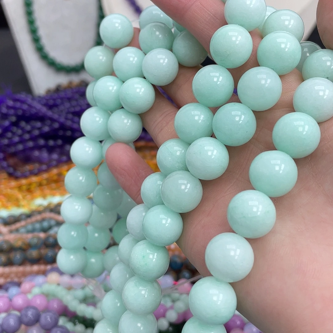 玛瑙/玉髓未镶嵌珠宝半成品天河石14m