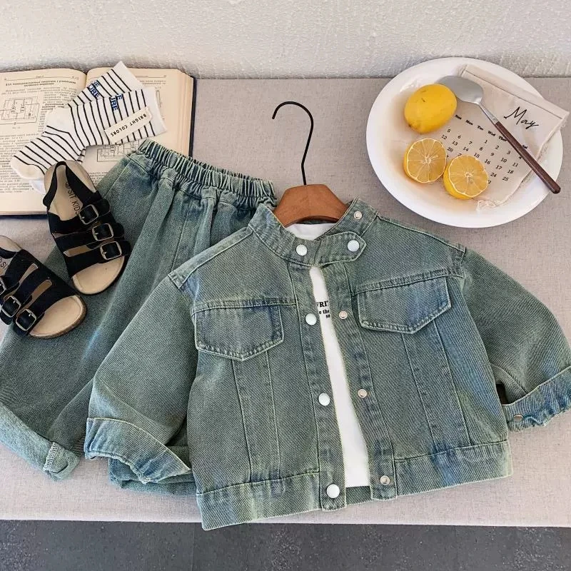 男童牛仔套装春秋款2025新款儿童休闲夹克衫童装洋气宝宝上衣外套