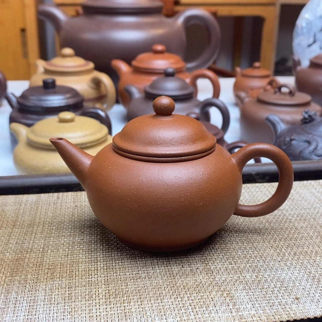 茶壶紫砂160毫升朱泥水平