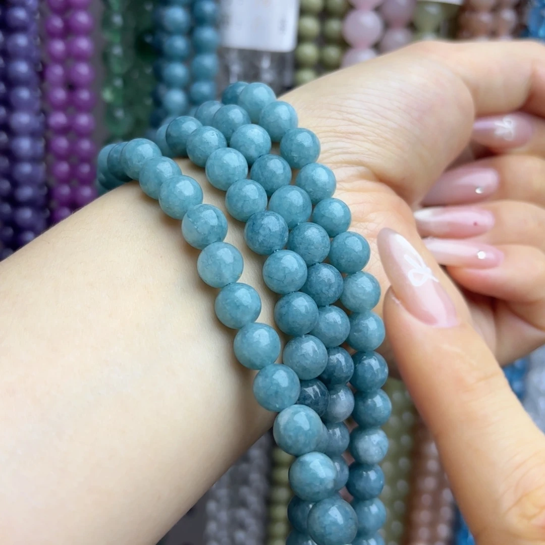 未镶嵌海蓝宝蓝玉髓8m玛瑙/玉髓