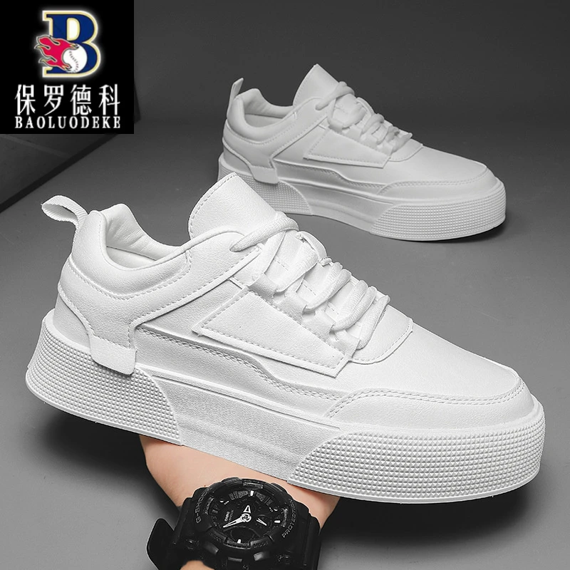 保罗德科男鞋2春夏新款透气百搭小白鞋男休闲运动轻便低帮大码板