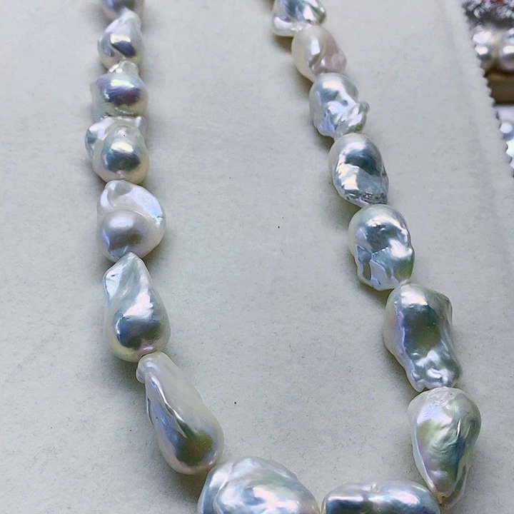 颈饰银S925镶嵌淡水珍珠妮*