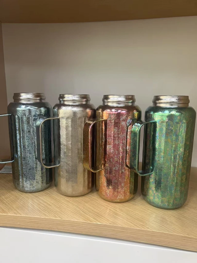 《瑕疵600ml纯钛双层无盖不保温冷水壶》户外时尚大容量便携保冷