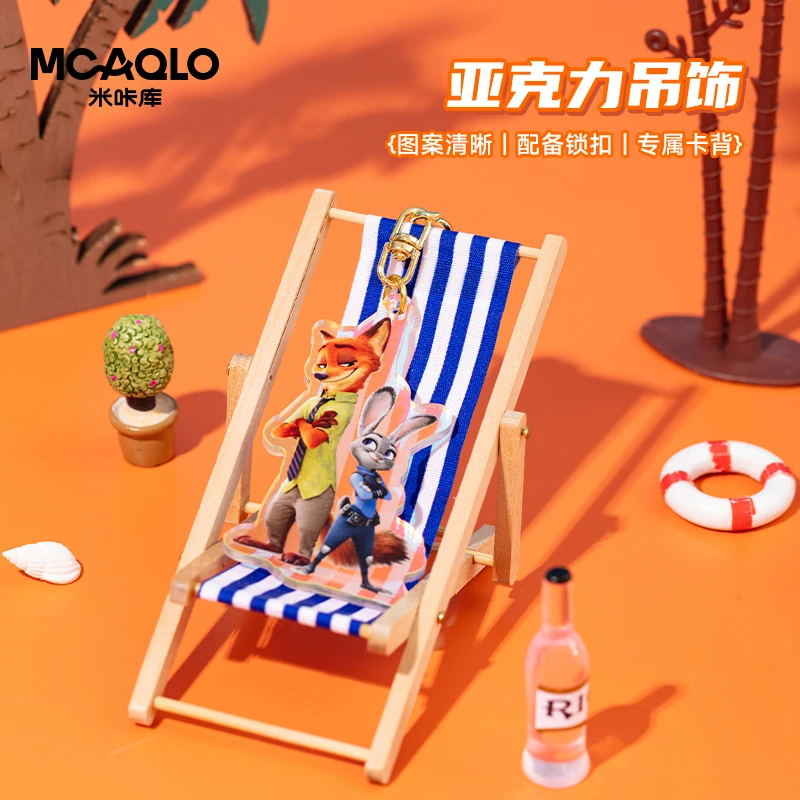 迪士尼疯狂动物城亚克力钥匙扣女孩尼克卡通造型书包挂饰笔袋挂饰