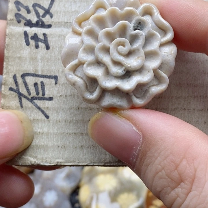 硅化珊瑚（珊瑚玉）颈饰未镶嵌植**生小吊坠