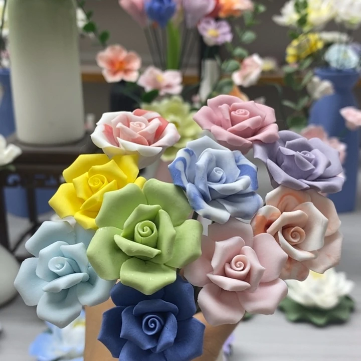 陶瓷陶瓷材料加工10朵素烧