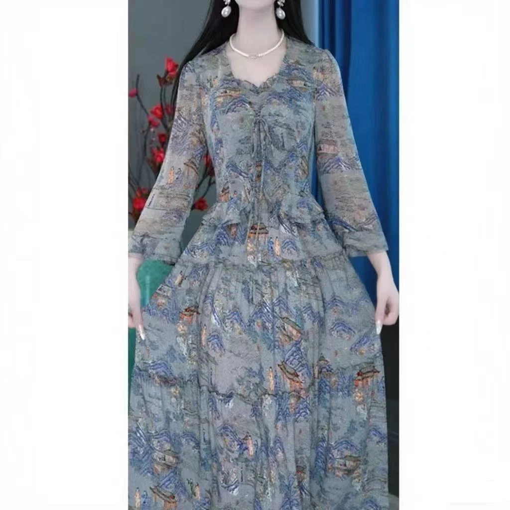 G5899两件套女装连衣裙碎花气质显瘦时尚裙子