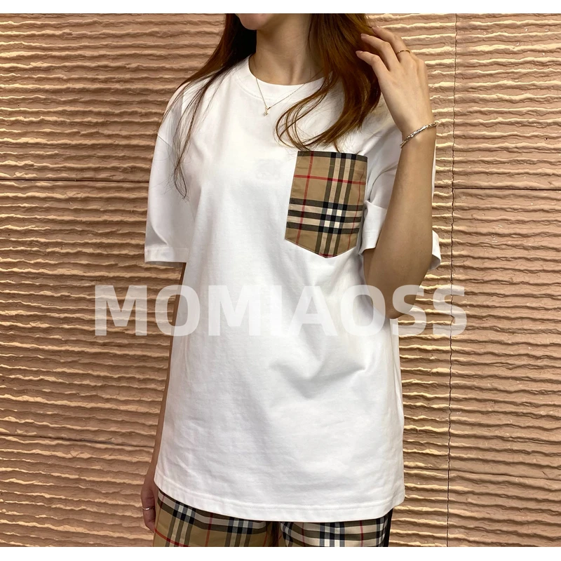 【46】口袋格子短袖休闲经典简约潮流百搭时尚T恤【SQ】